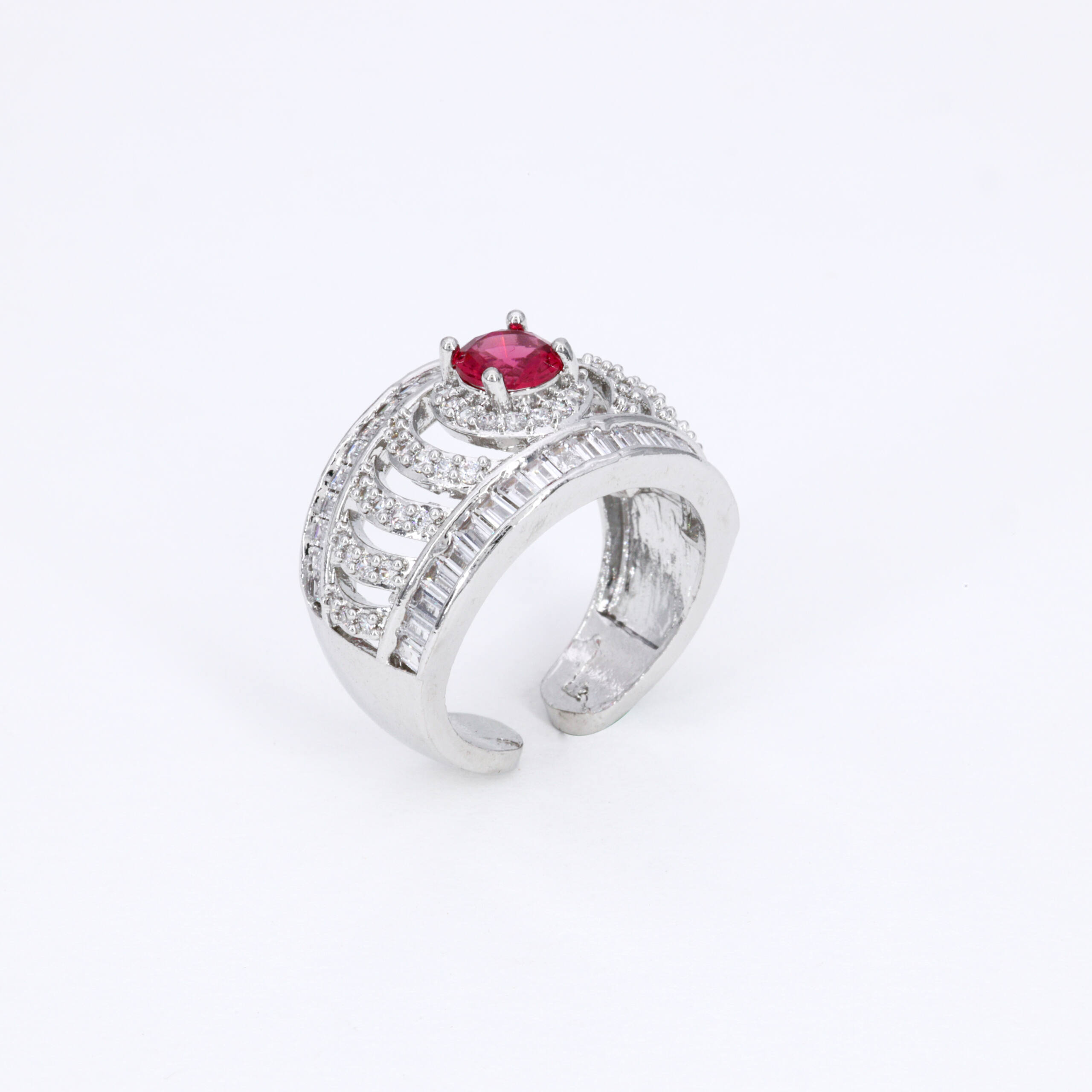 Ruby Red Lattice Ring
