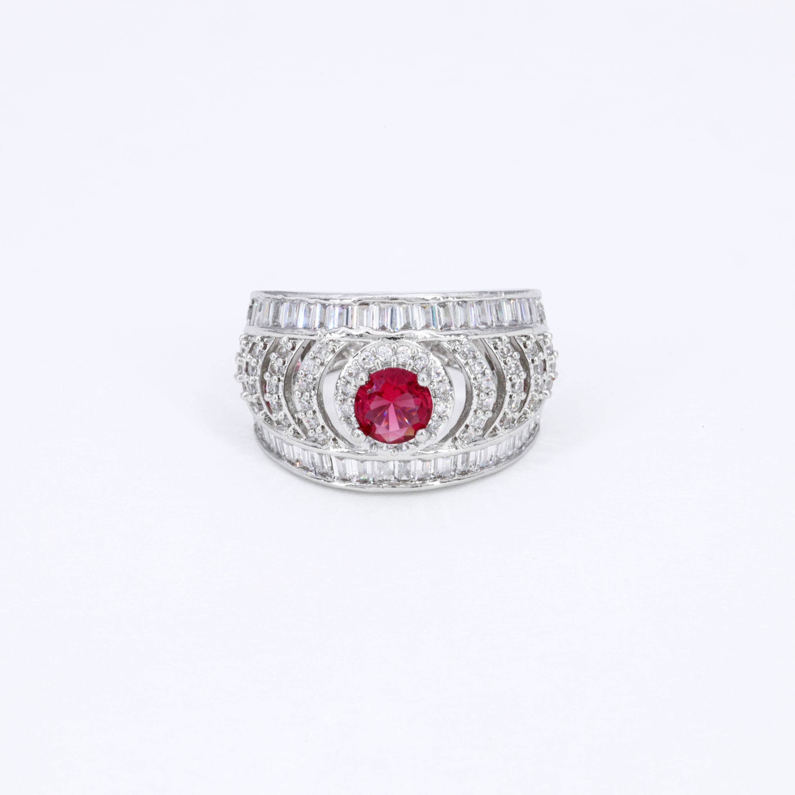 Ruby Red Lattice Ring