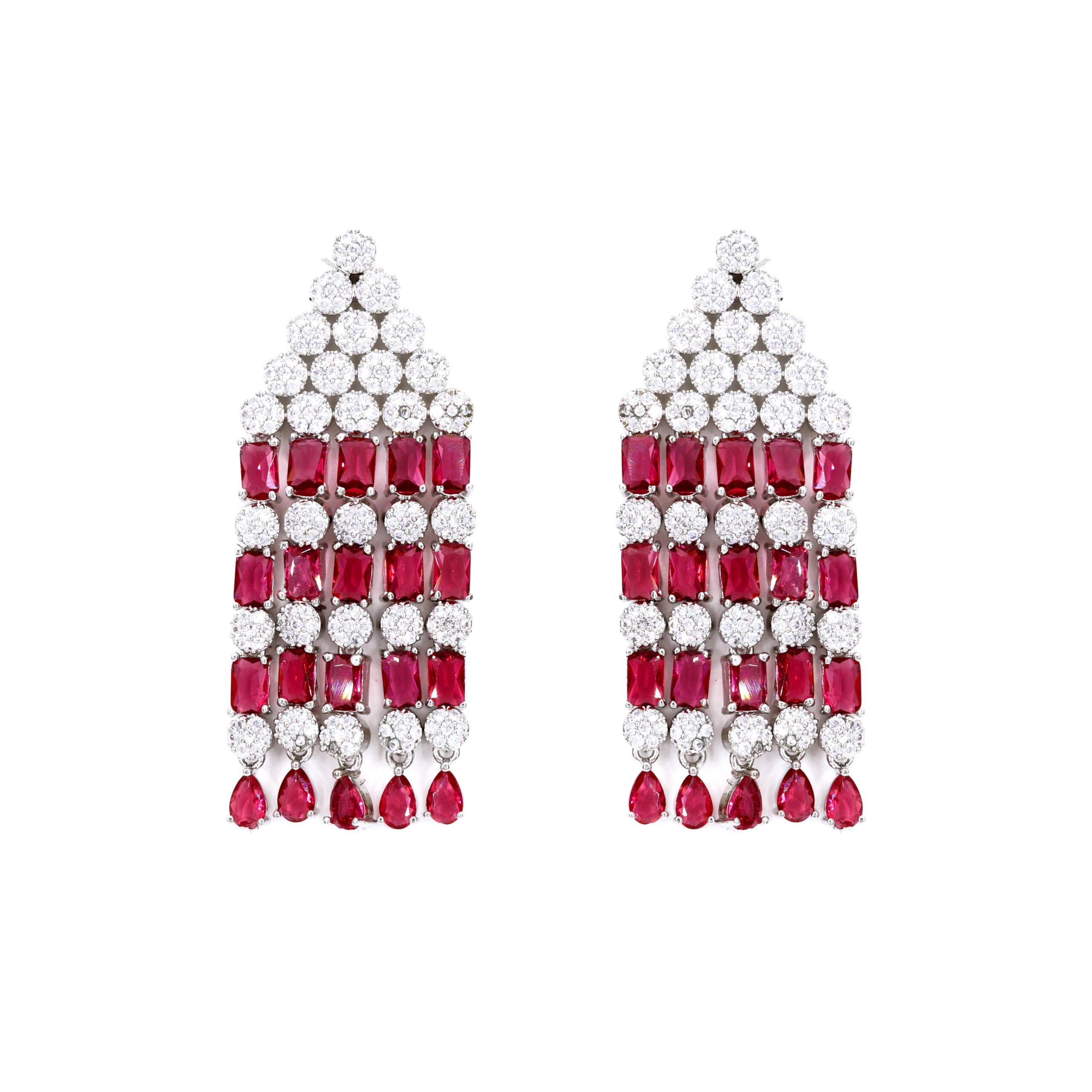 Ruby Red Layered Necklace Set