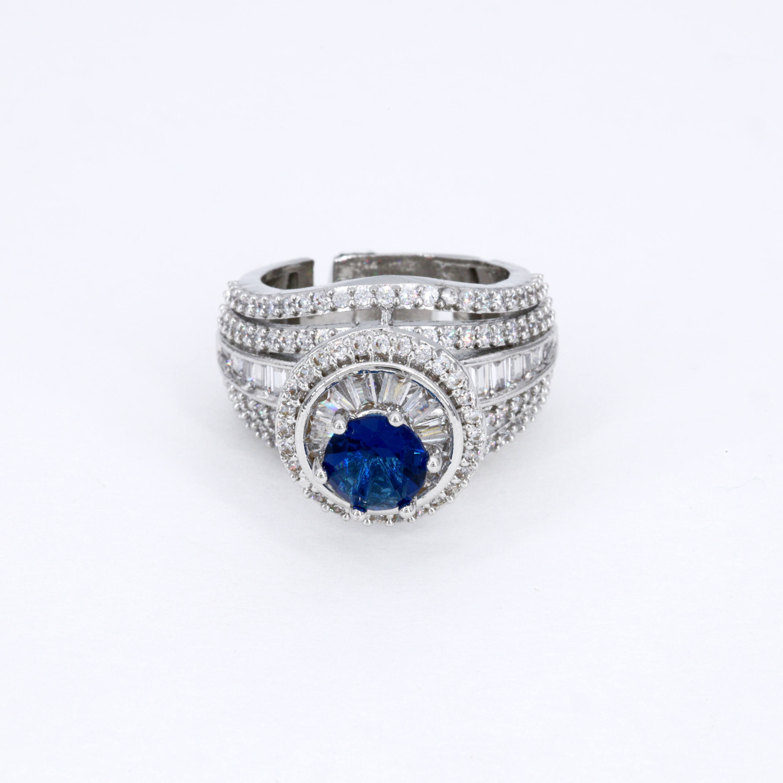 Sapphire Accent Sculpted Ring