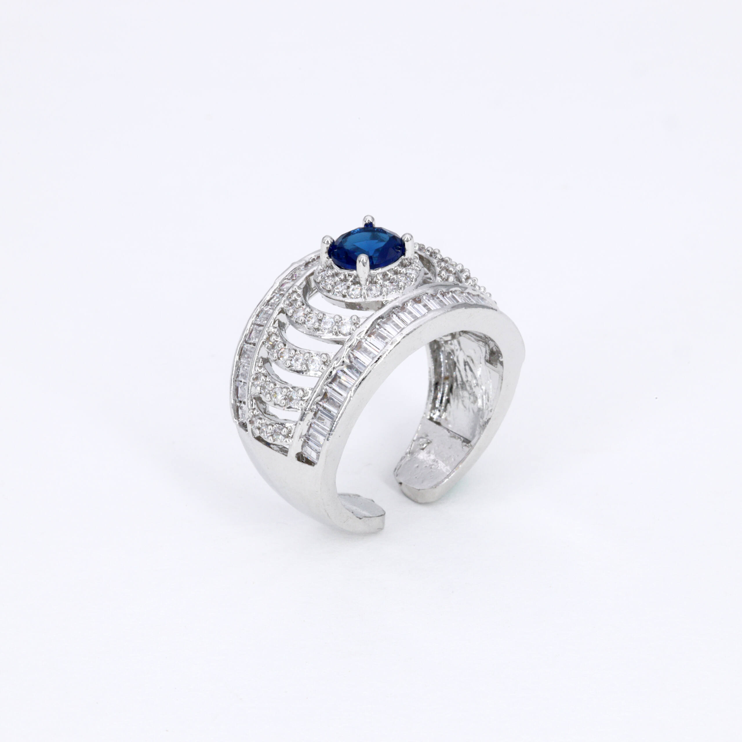 Sapphire Blue Lattice Ring