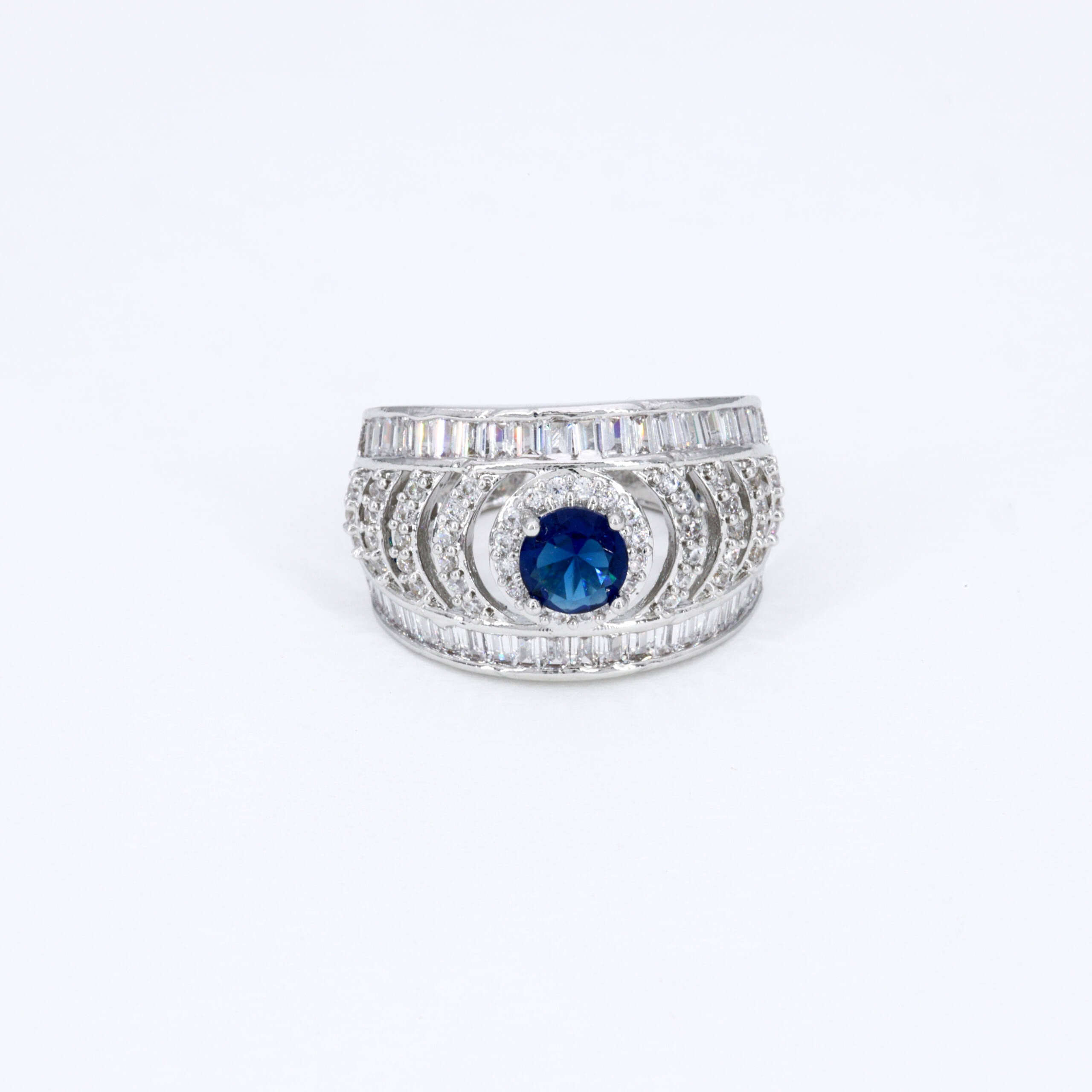Sapphire Blue Lattice Ring