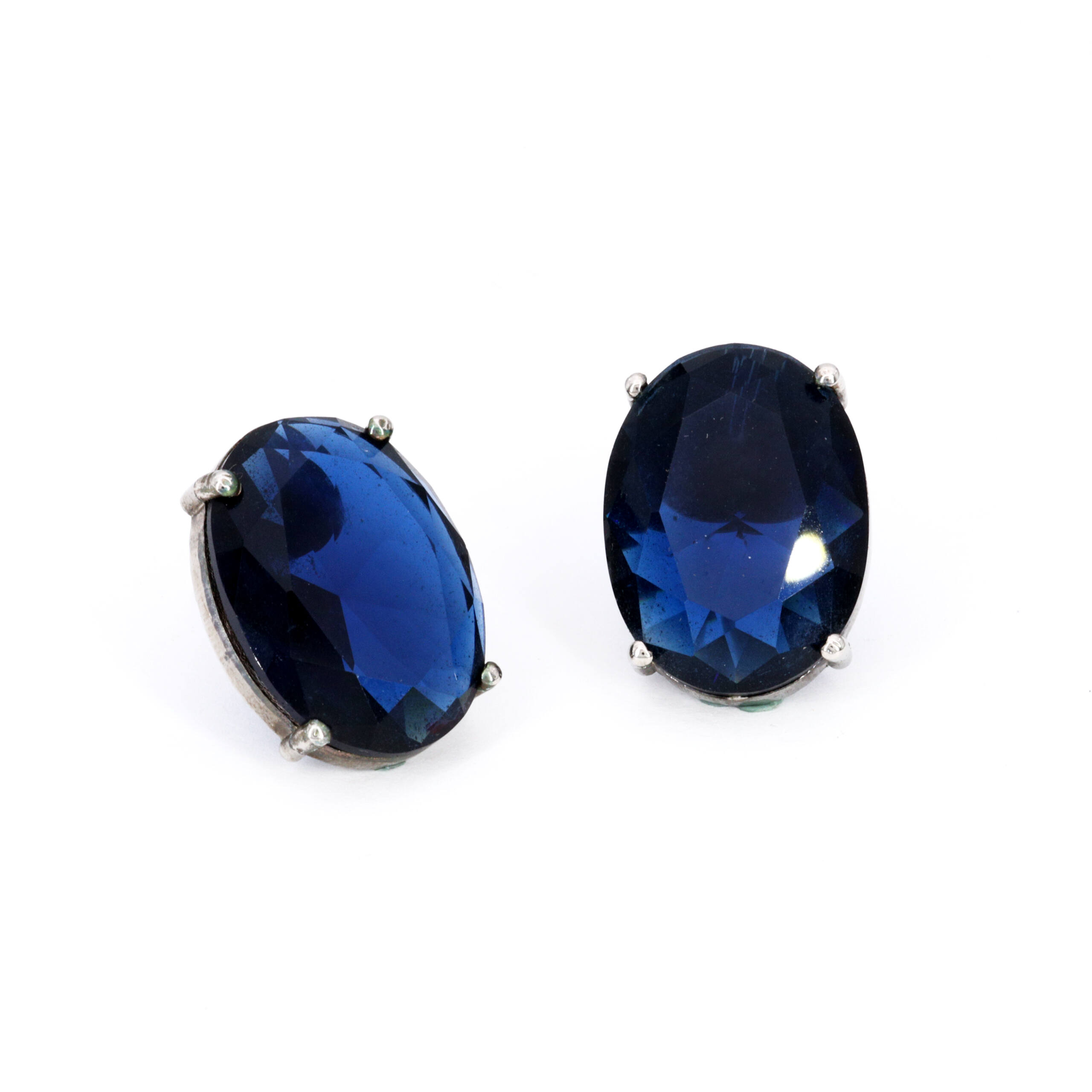Sapphire Oval Statement Studs