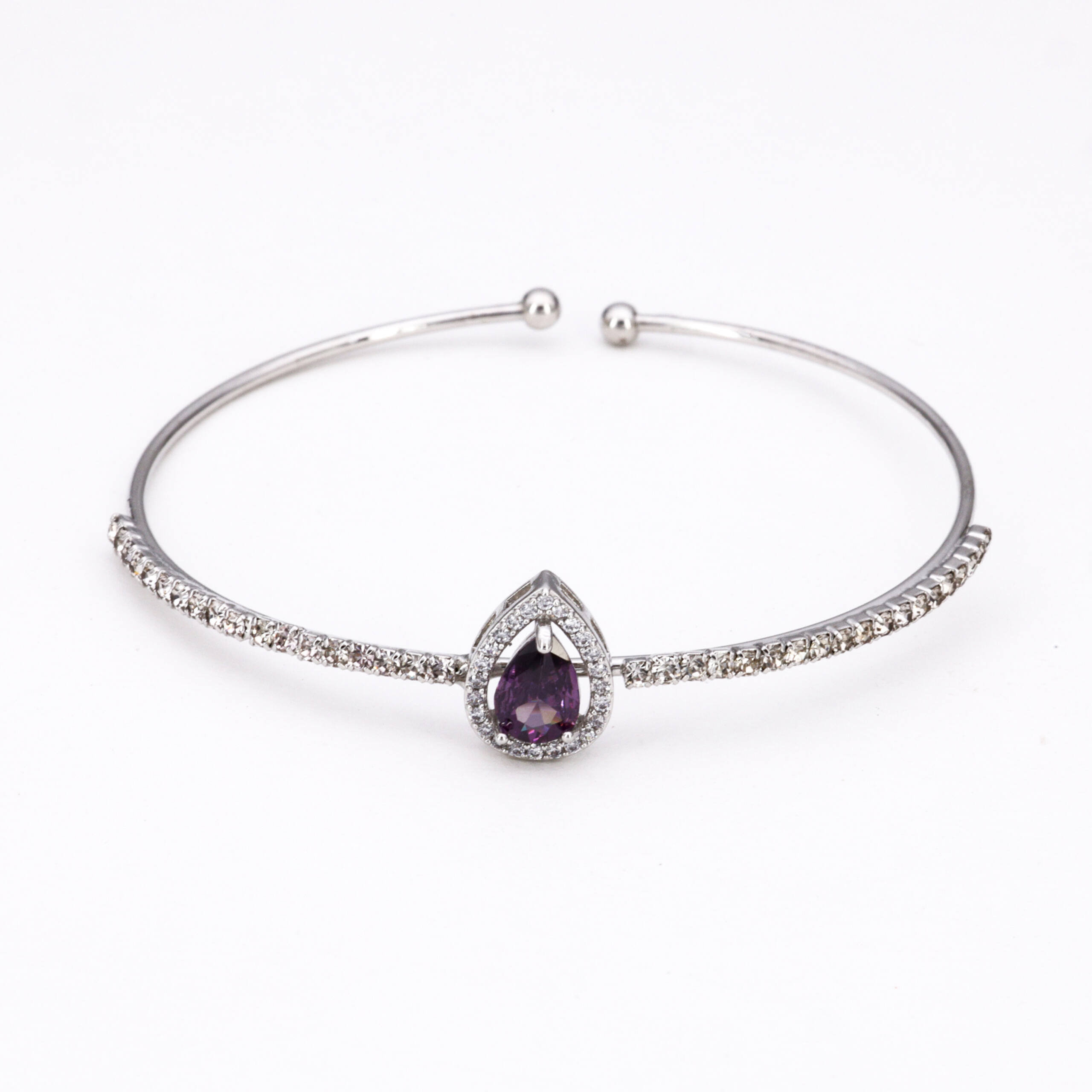Silver Amethyst Accent Bracelet