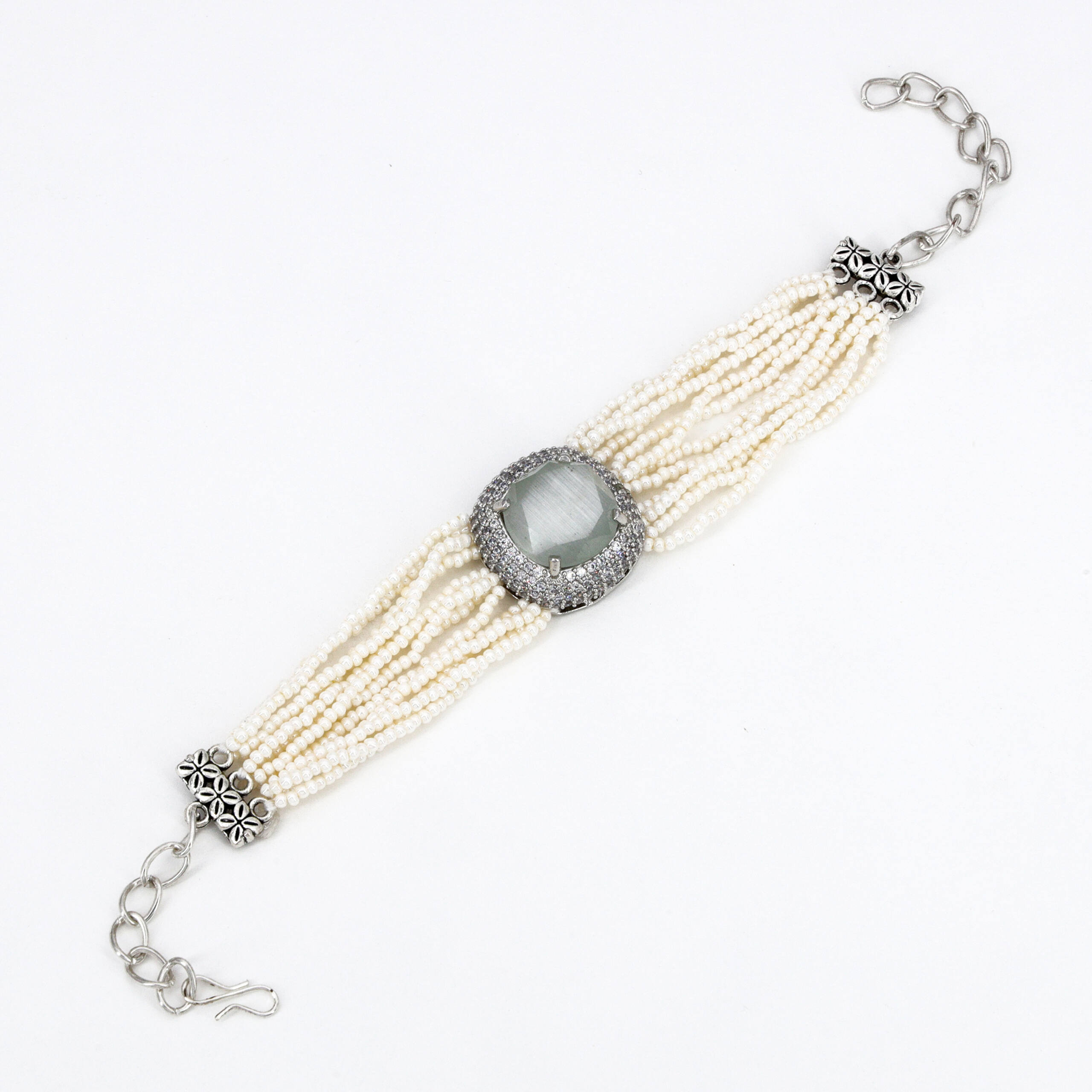Silver Bloom Multi-Chain Bracelet