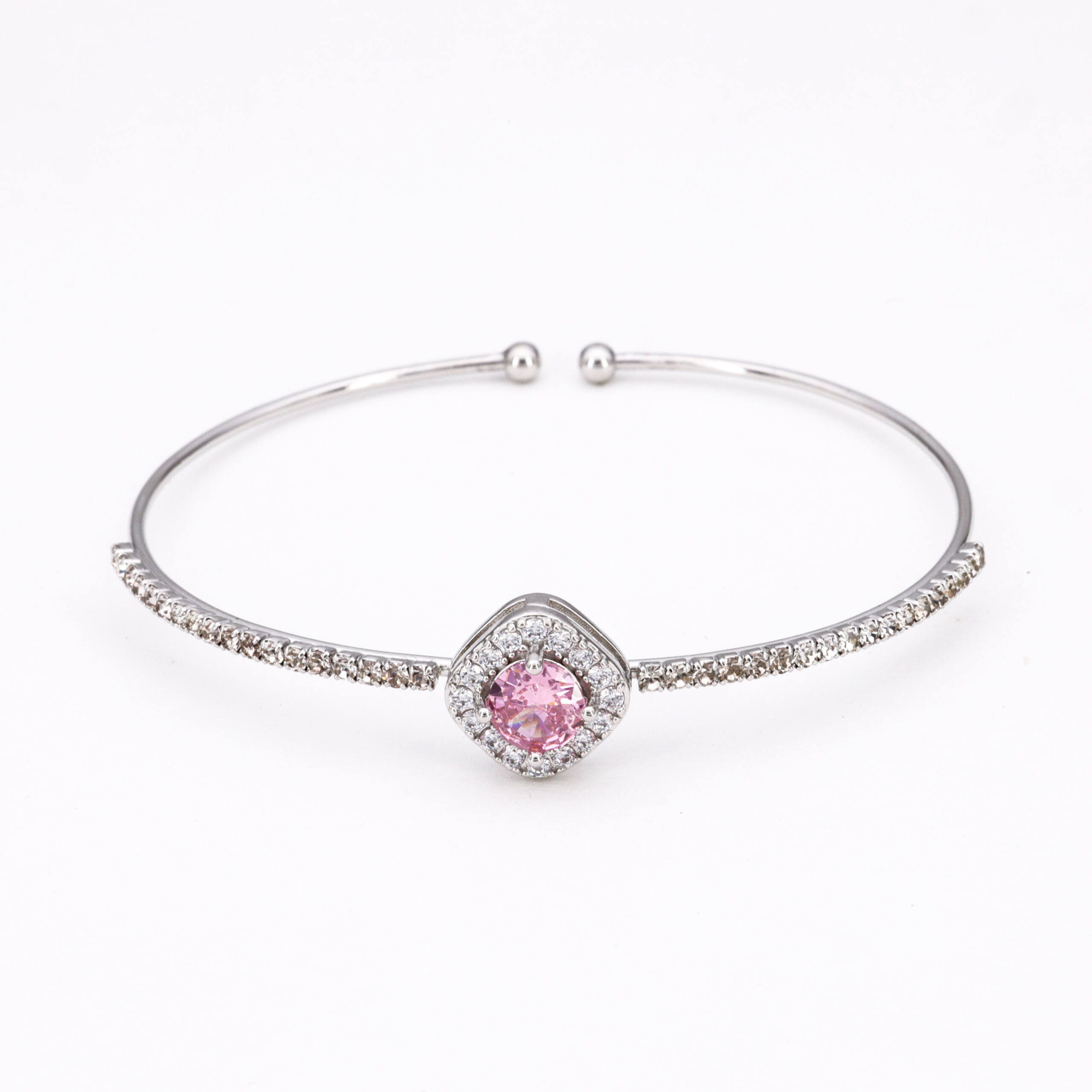 Silver Blush Crystal Accent Bracelet
