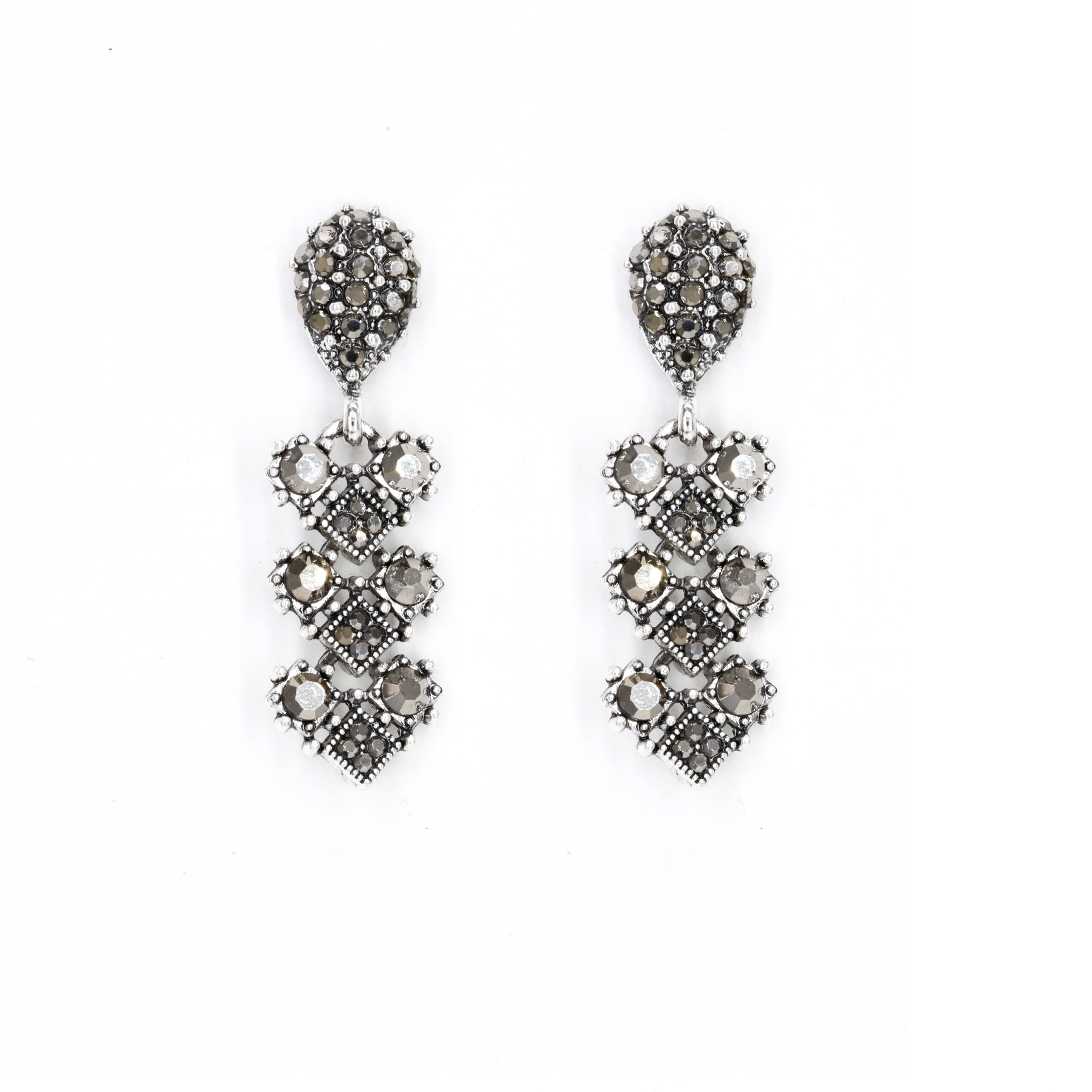 Silver Cascade Sparkle Necklace Set