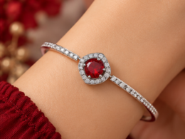 Silver Cognac Accent Bracelet