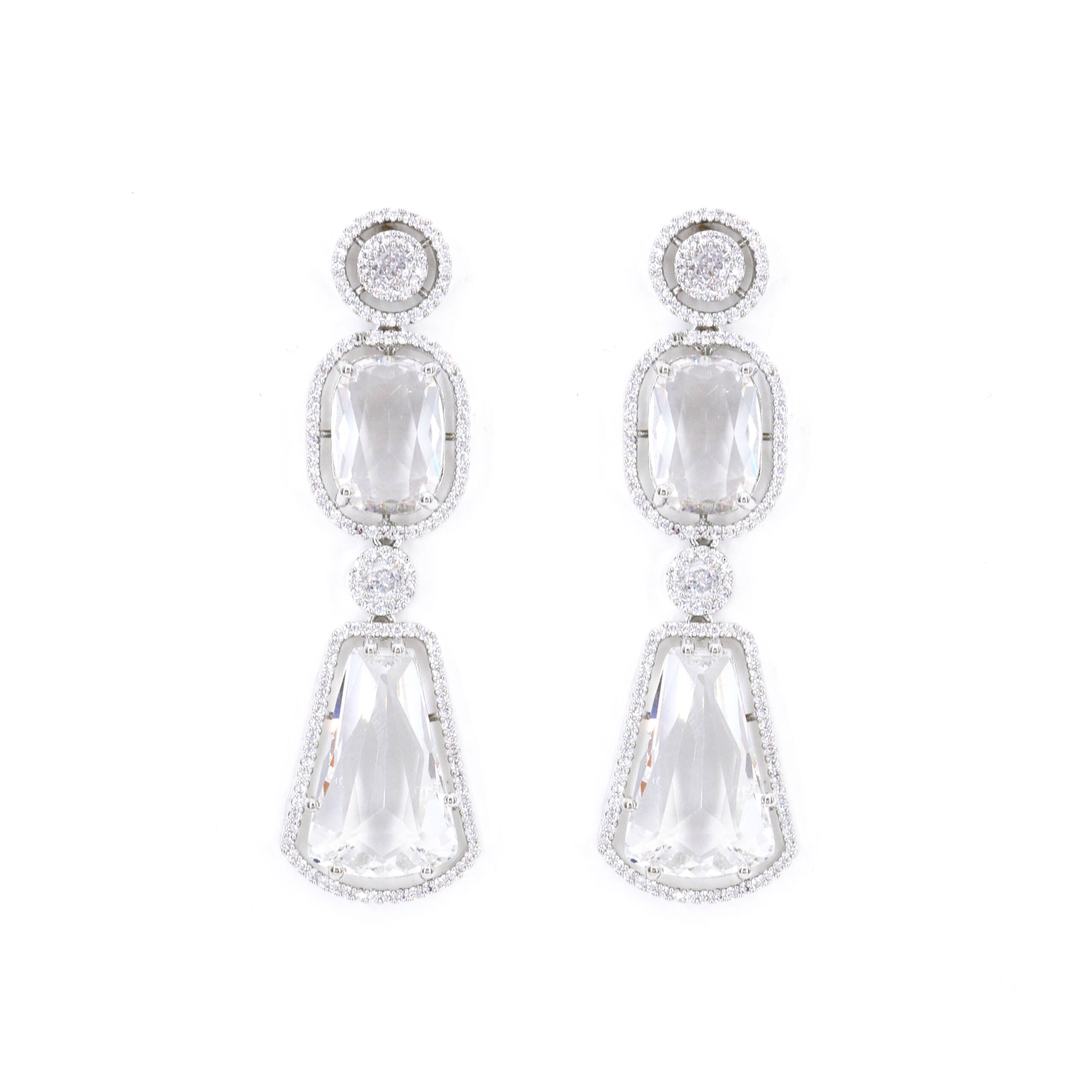 Silver Crystal Classic Necklace Set