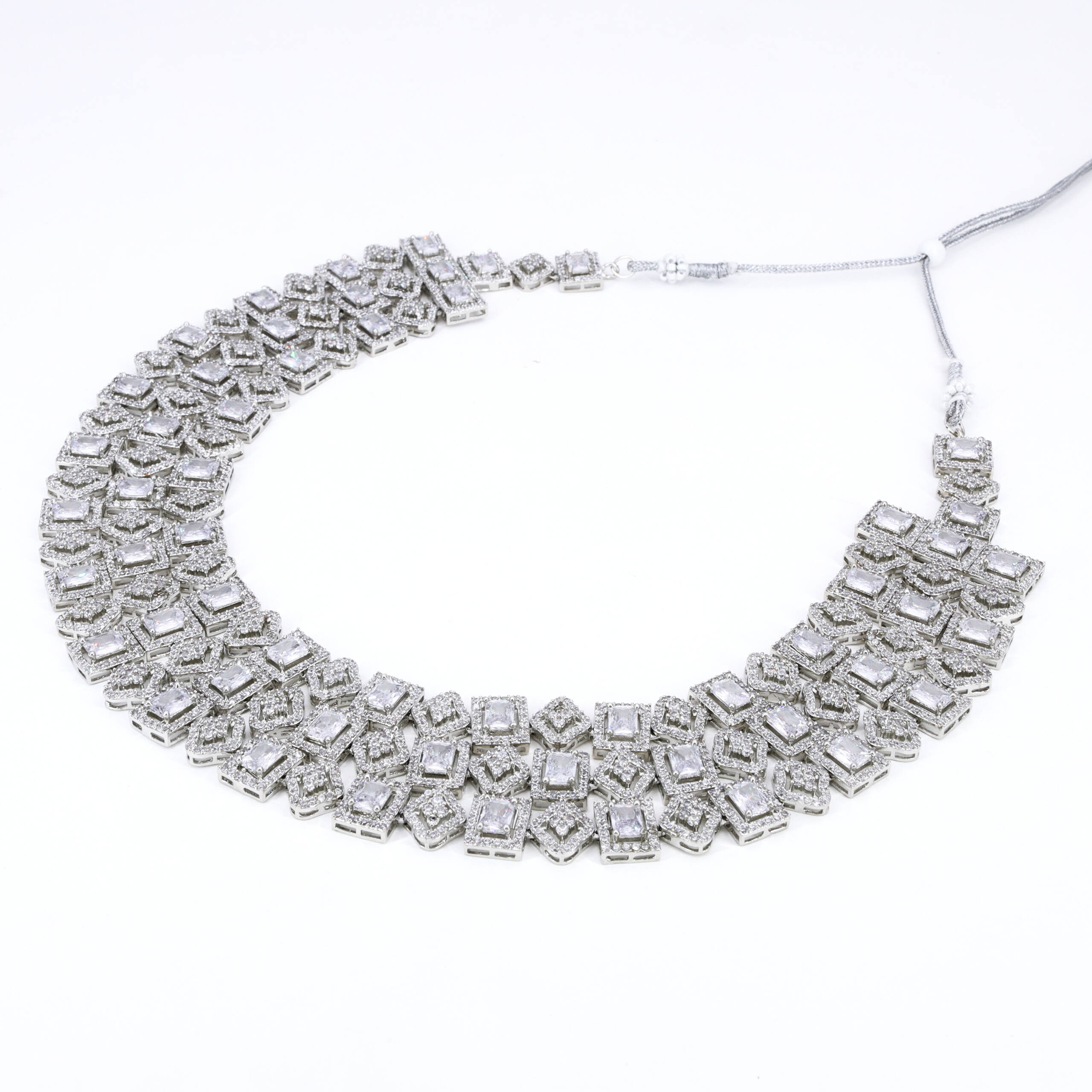 Silver Filigree Statement Necklace Set