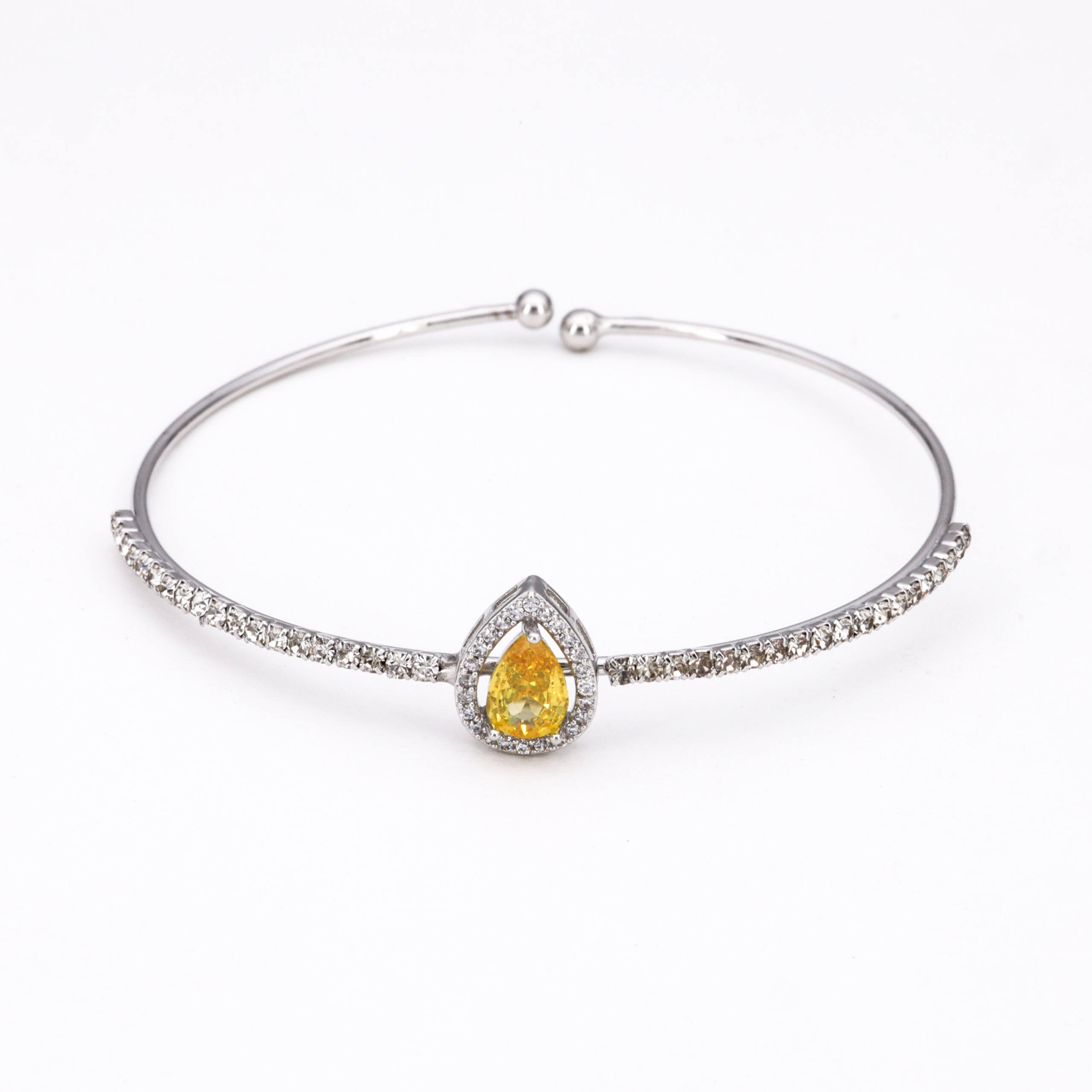 Silver Golden Yellow Charm Bracelet