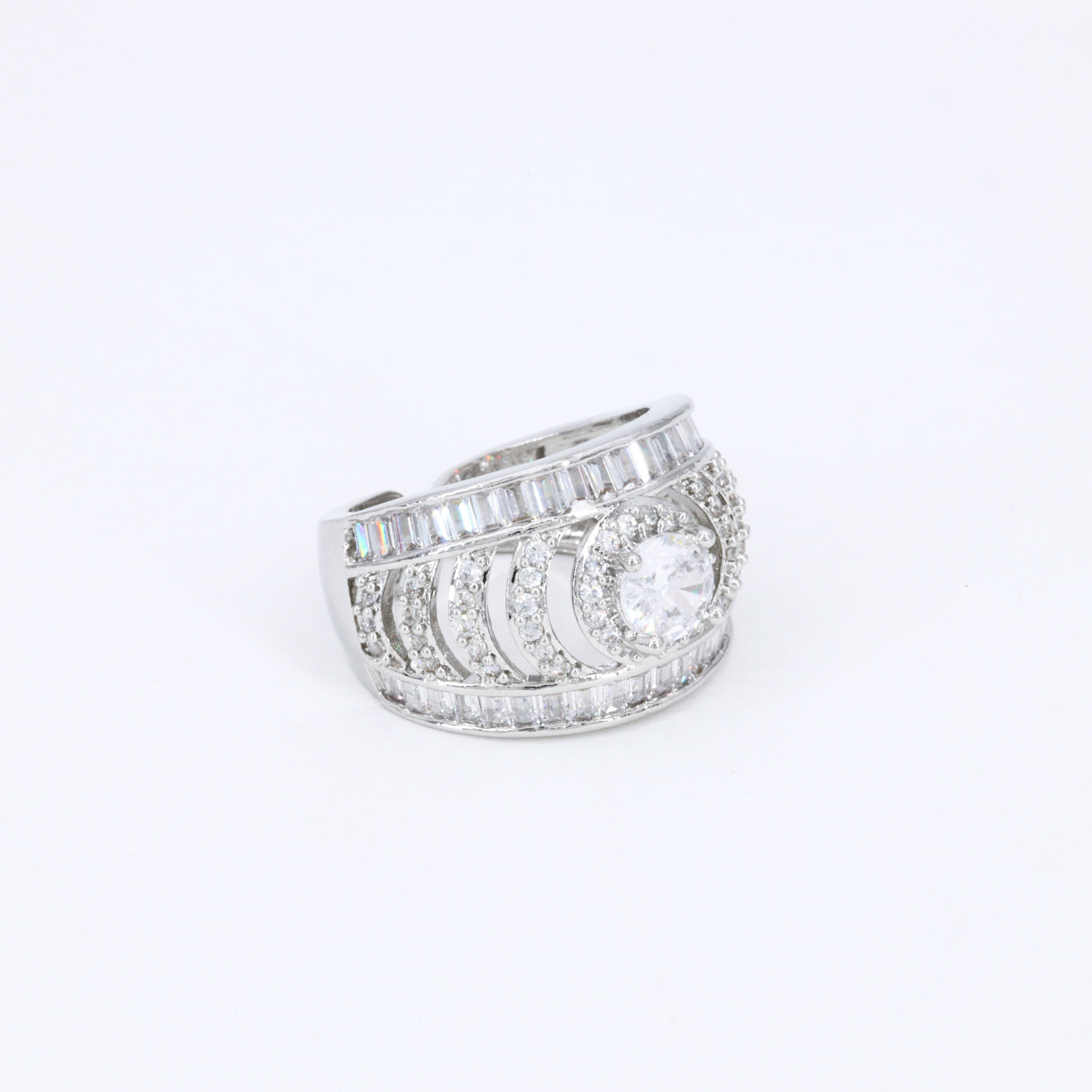 Silver Lattice Statement Ring