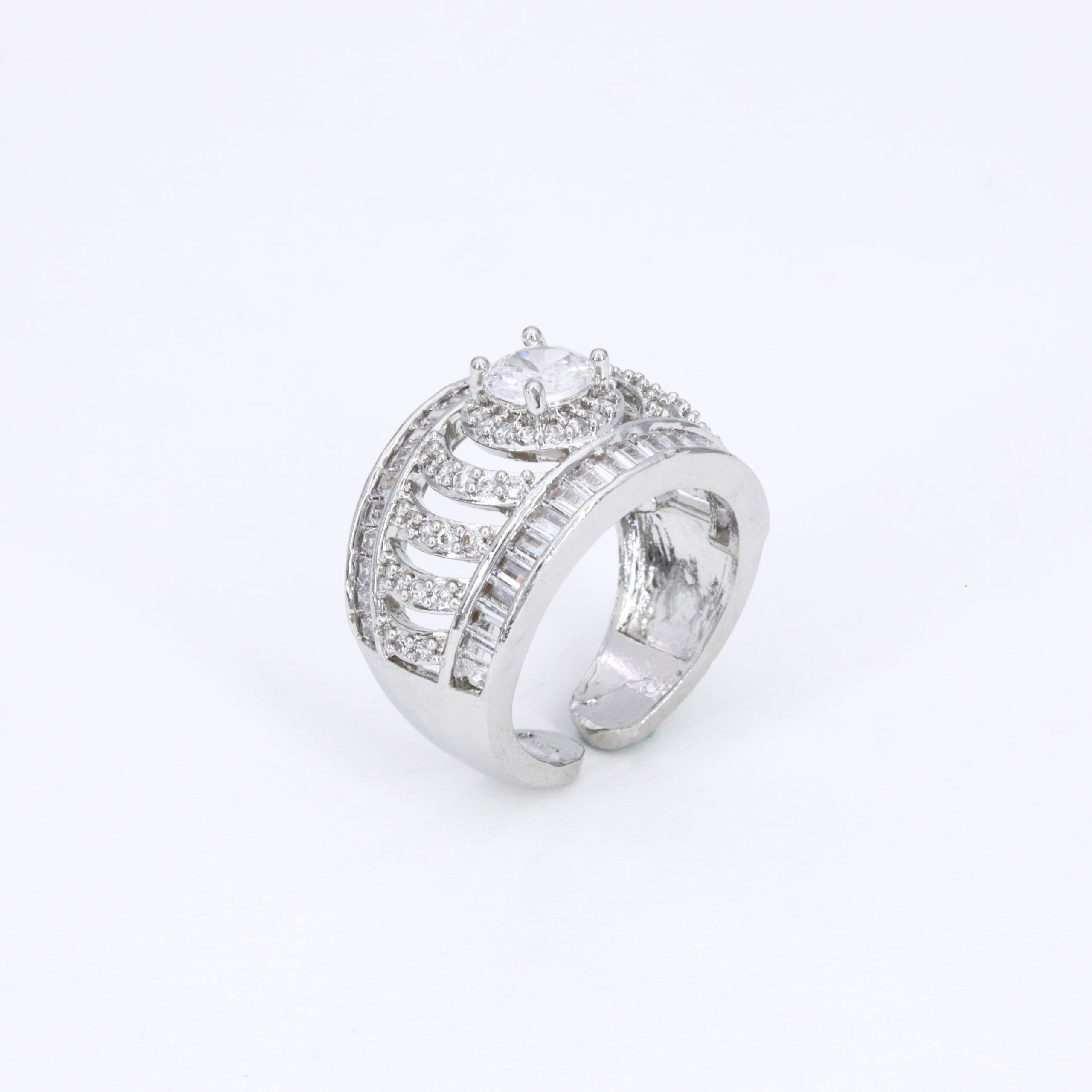 Silver Lattice Statement Ring