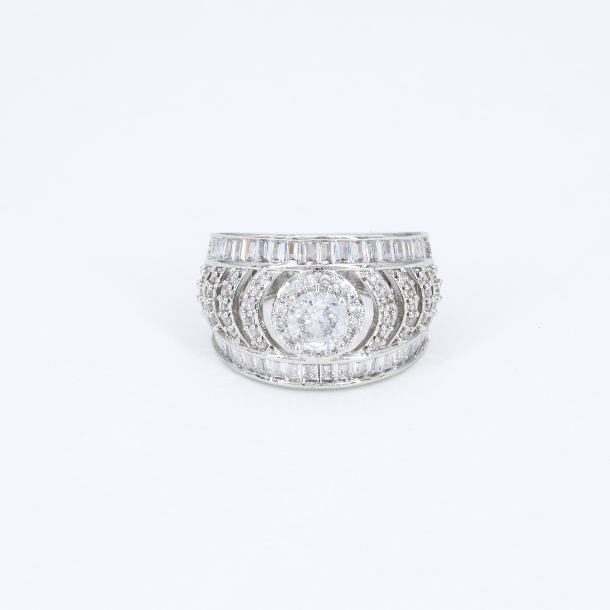 Silver Lattice Statement Ring