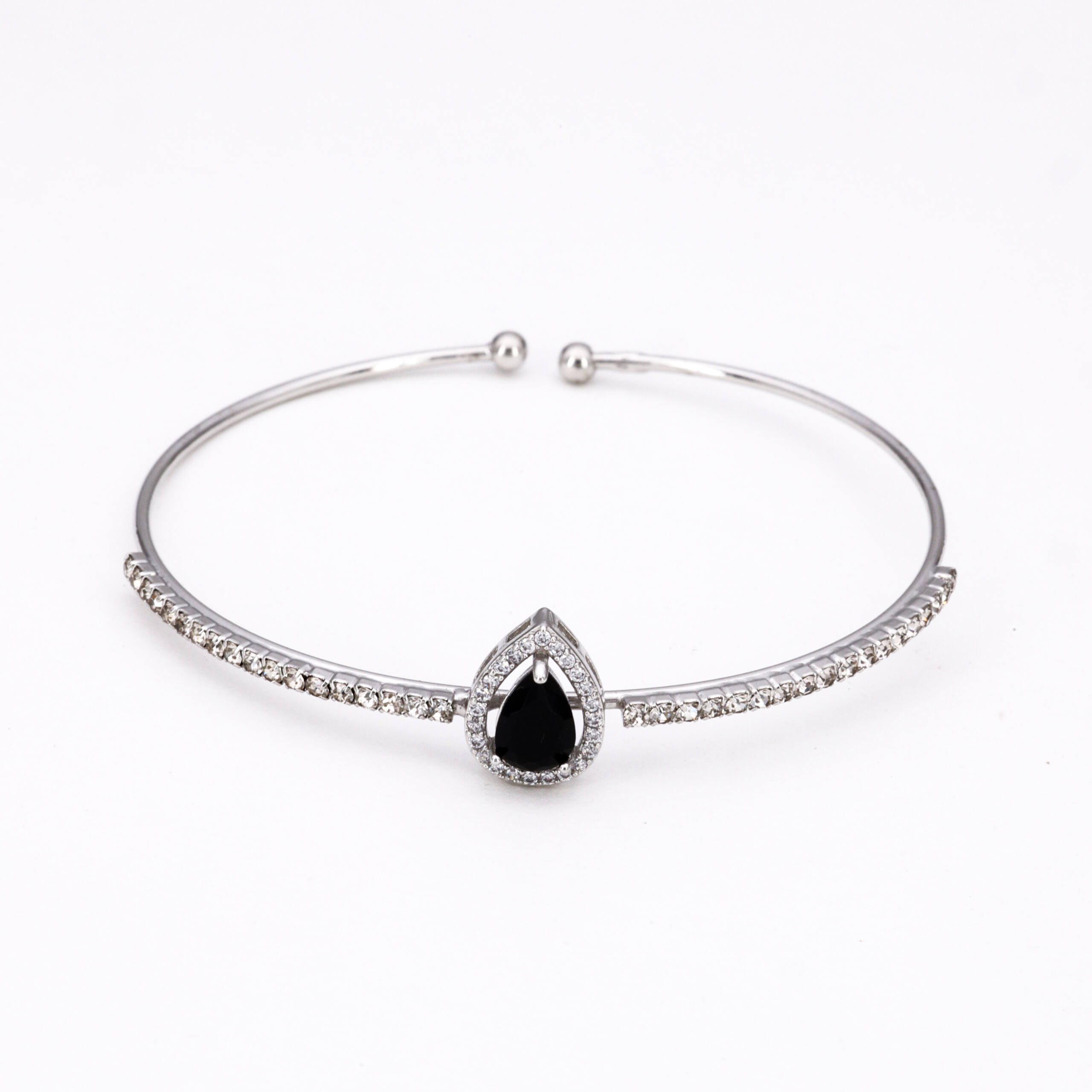 Silver Midnight Black Charm Bracelet
