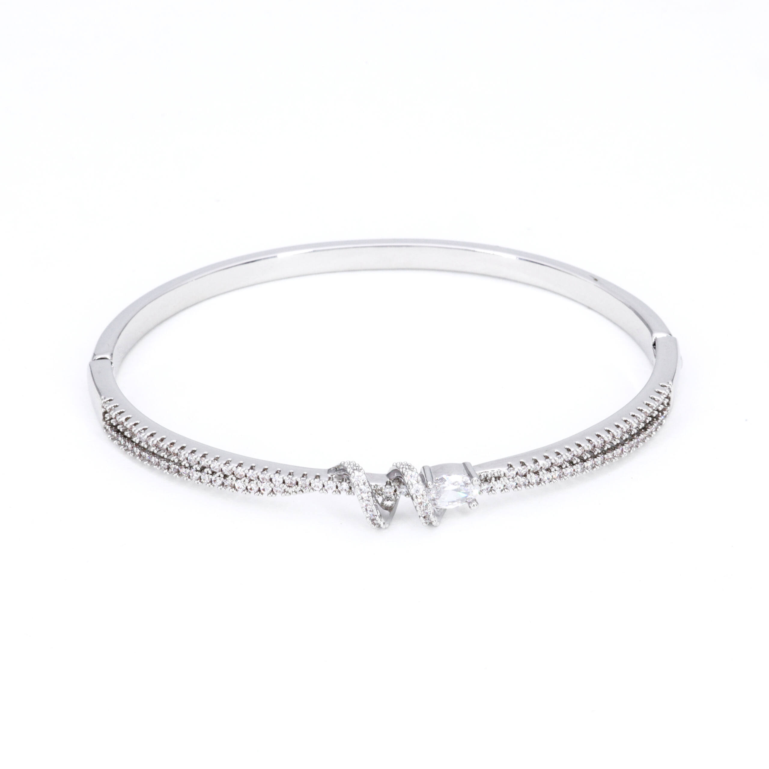 Silver Sparkle Pattern Bangle