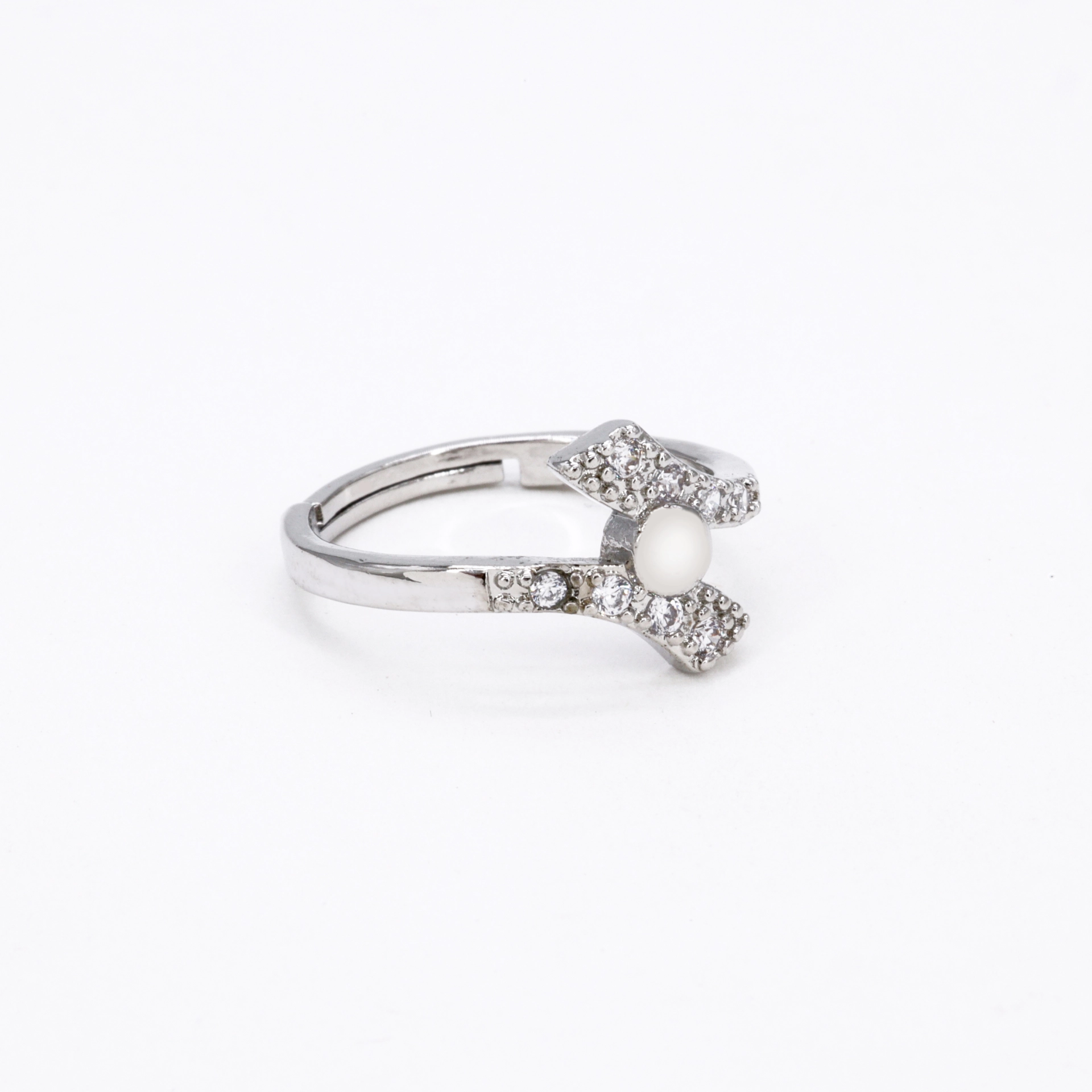 Silver Twist Crystal Ring