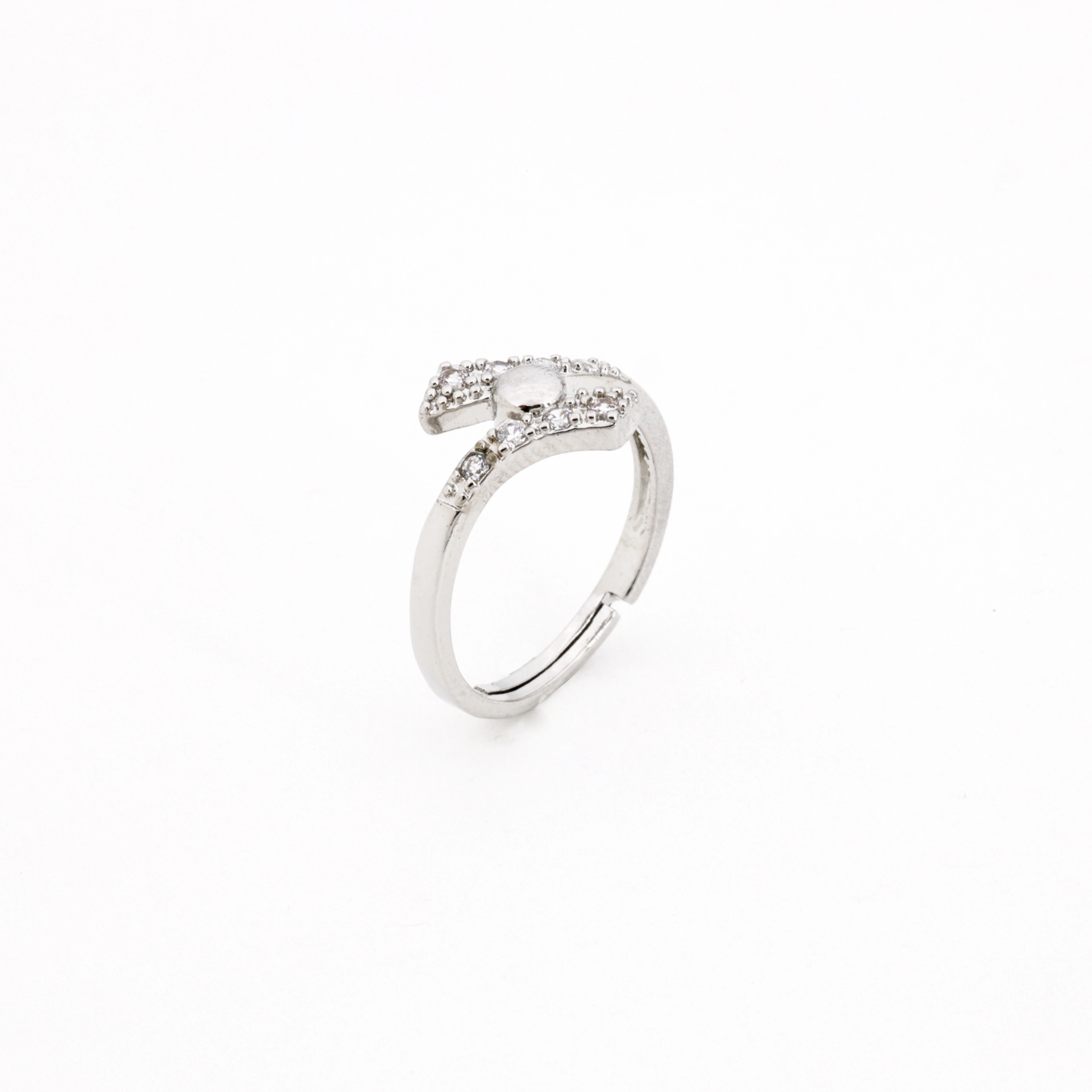Silver Twist Crystal Ring