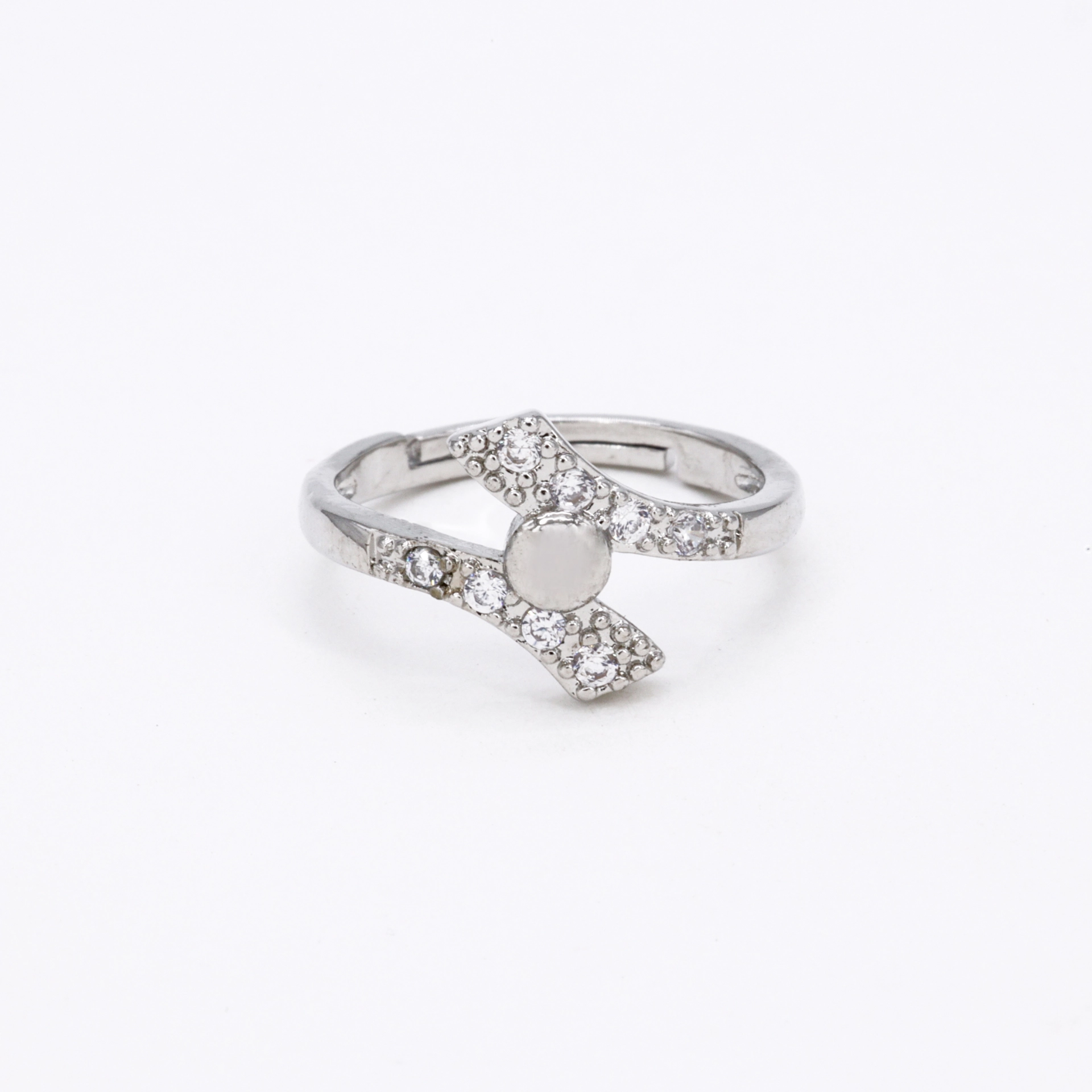 Silver Twist Crystal Ring