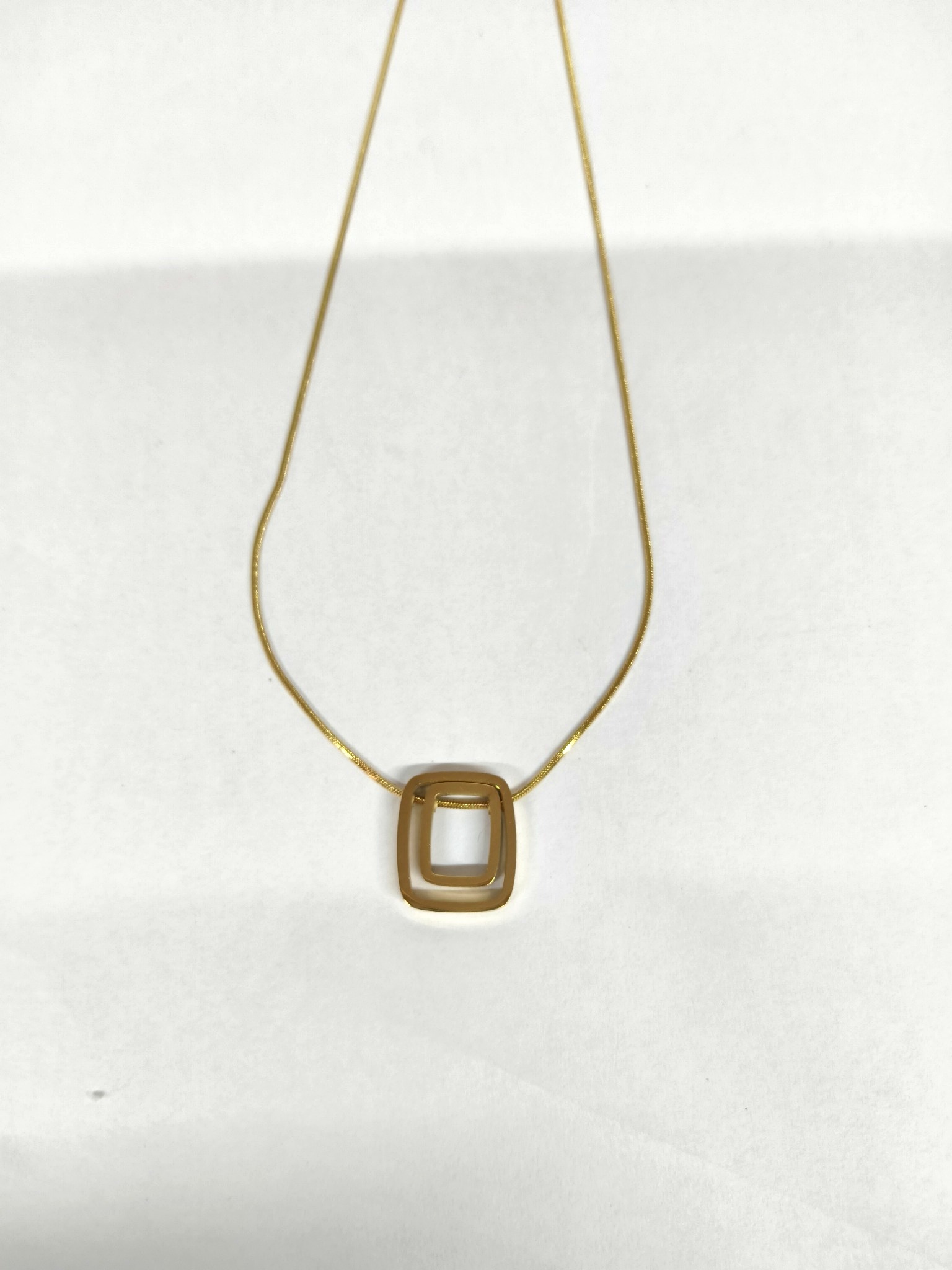 Square Charm Gold Tone Necklace