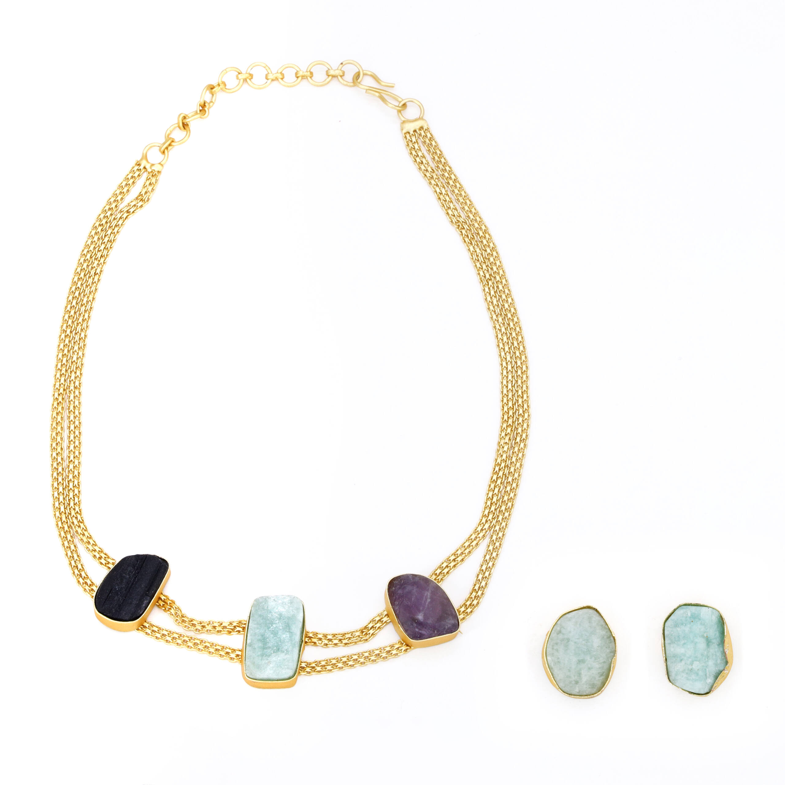 Turquoise Glow Chain Necklace Set