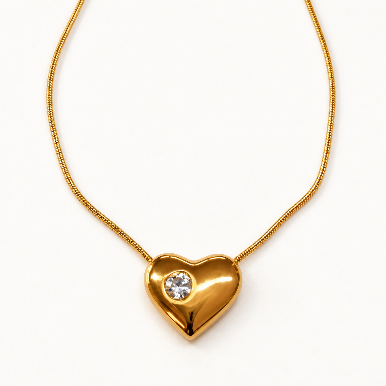 V Shape Gold Tone Pendant Necklace